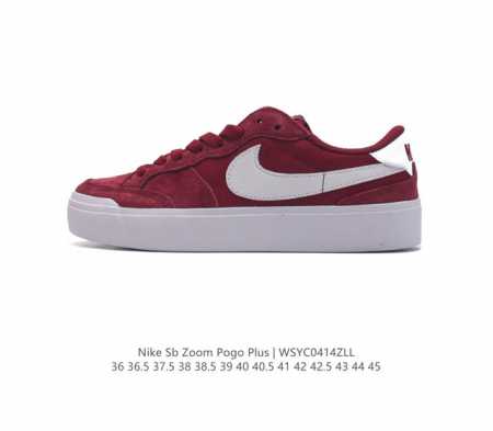 Nike 耐克 Sb Zoom Pogo Plus 男女子滑板鞋复古低帮休闲鞋青年学生运动鞋滑板鞋，新鞋上脚即可带来自然舒适的穿着感受，混合材料设计，塑就出众质 - 点击图像关闭