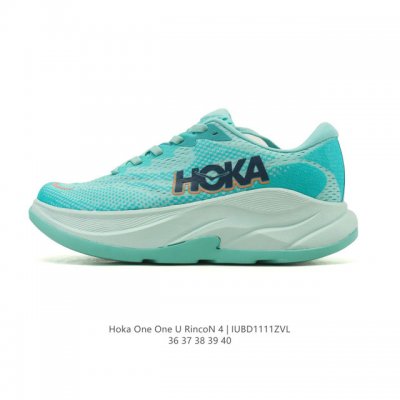 新品芯片版鞋舌荧光标 Hoka One One 春夏林康4公路跑步鞋Rincon 4轻量透气防滑运动老爹鞋 Hoka Rincon 4 跑鞋林康4代跑鞋，鞋身轻