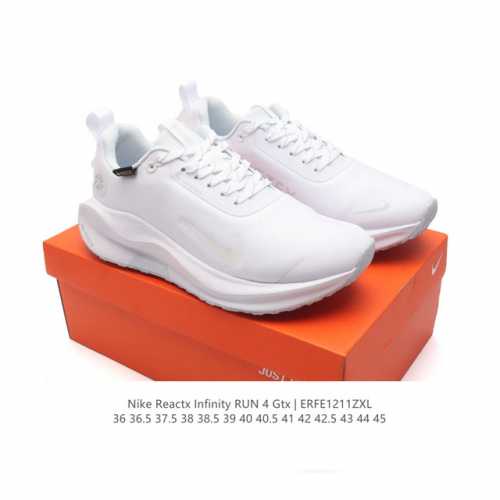 公司级 耐克 Nike Reactx Infinity Run 4瑞亚机能风疾速系列越野缓震休闲运动鞋 公路跑步鞋带气垫厚底增高运动鞋。加宽前足设计和加厚泡绵层