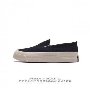 Converse 匡威 男女鞋真标硫化工艺日版限定，匡威converse Deck Star Slip On 67 Black White 低帮帆布休闲一脚蹬懒
