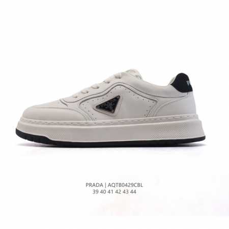 公司级 Prada系列／Prada 普拉达男士款小白鞋 厚底增高运动跑步鞋 时尚板鞋 Prada.普拉达高端品牌休闲慢跑鞋 完美做工.演绎完美选择的你。 码数: - 点击图像关闭