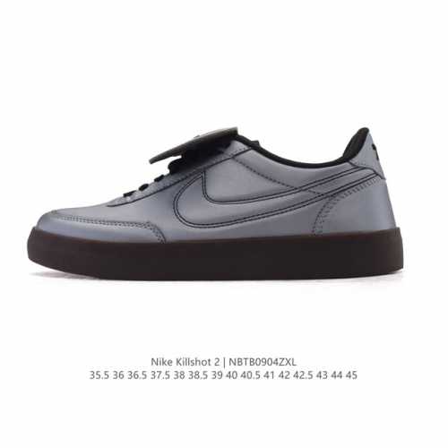 耐克板鞋 生胶米白 复古板鞋J.Crew X Nike 联名 Killshot Ii Leather 男女休闲复古运动鞋。采用米白色皮革制作鞋身，大号Swoos