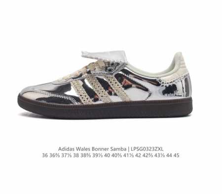 阿迪达斯 联名 Wales Bonner X Ad Originals Samba Classic Silver Metallic桑巴舞系列绅士德训足球风百搭低 - 点击图像关闭