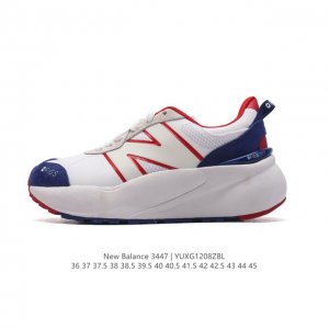 公司级new Balance Nb3447 新百伦织物层牛皮防滑减震透气舒适耐磨减震低帮厚底增高休闲运动老爹鞋。 货号: U3447La 尺码: 36 37 3