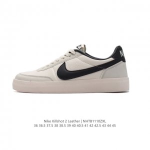 耐克板鞋 米白 复古板鞋J.Crew x Nike 联名 Killshot II Leather 男女休闲复古运动鞋。采用米白色皮革制作鞋身，大号Swoosh