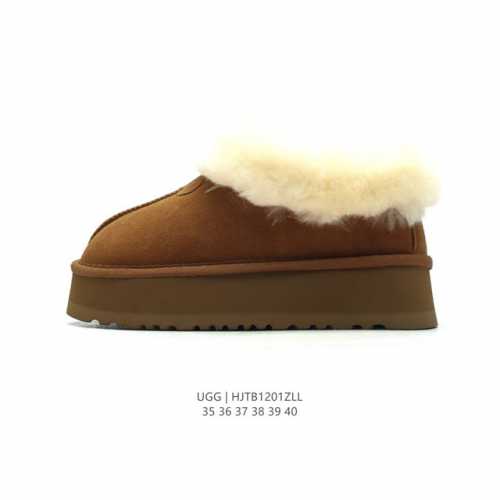 Ugg雪地靴大毛领！秋冬必备款｜独家实拍官方经典款秋冬羊皮毛一体加绒加厚雪地靴 皮革 舒适柔软时尚 耐磨增高保暖 低帮 运动休闲鞋 女款栗色 尺码：35－40
