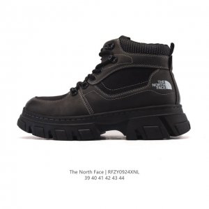 公司级 户外老爹运动鞋 中帮马丁靴 The North Face 北面厚底增高跑步鞋 北脸男款老爹鞋 护脚踝登山鞋 透气织物鞋面 户外耐磨徒步鞋 。具有出色的抓