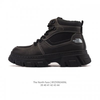 公司级 户外老爹运动鞋 中帮马丁靴 The North Face 北面厚底增高跑步鞋 北脸男款老爹鞋 护脚踝登山鞋 透气织物鞋面 户外耐磨徒步鞋 。具有出色的抓