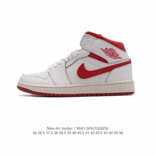 耐克 NIKE AIR JORDAN 1 MID 男女子篮球鞋时尚轻盈板鞋AJ1乔1运动鞋 乔丹一代 高帮复古休闲篮球鞋 。AIR JORDAN 1 MID 搭