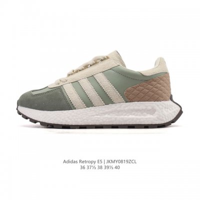 阿迪达斯 新款 三叶草 厚底 Adidas Retropy E5 新款 爆米花 低帮经典运动鞋潮厚底增高女士慢跑鞋。以70年代经典跑步鞋为灵感，新鲜演绎复古造型