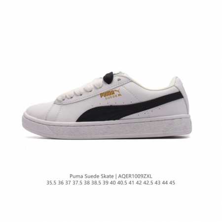 Puma彪马suede Xl Skate男女鞋复古休闲鞋运动厚底增高板鞋1整双鞋整体是亮色鞋身和大号logo以及白色鞋底。鞋身材质是绒面的看起来质感不错。烫金的 - 点击图像关闭