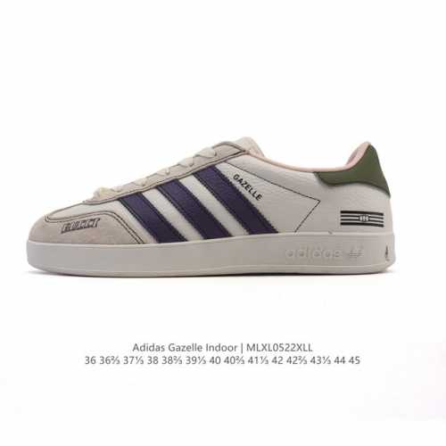 公司级 阿迪达斯 Adidas Originals Gazelle Indoor复古三叶草防滑透明橡胶板鞋经典运动鞋 这款经典鞋,忠于原版设计,缀撞色三条纹和鞋