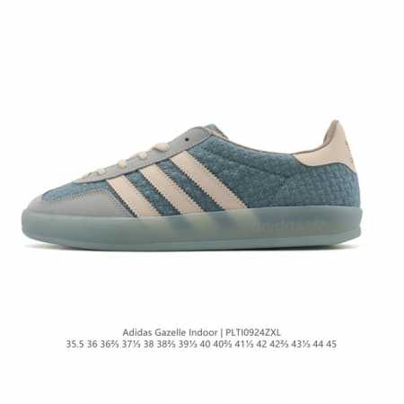 阿迪达斯 Adidas Originals Gazelle Indoor复古三叶草防滑透明橡胶板鞋经典运动鞋。这款经典鞋,忠于原版设计,缀撞色三条纹和鞋跟饰片。 - 点击图像关闭