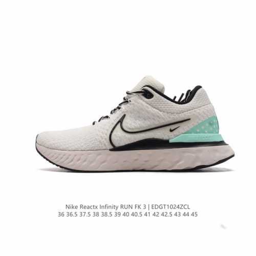 耐克 Nike React Infinity Run FK 3 PRM 男女子公路跑步鞋。助你在疾速跑后快速恢复，明天继续挑战耐力跑，你的征程它都能稳稳守护。