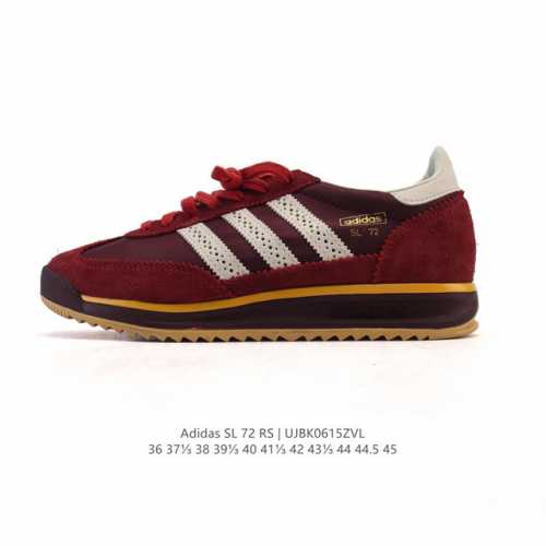 阿迪达斯Adidas Sl 72 Shoes 经典复古薄底运动鞋 T头鞋 三叶草复古休闲跑步鞋休闲运动鞋 这款经典运动鞋携复古型格，来访你的活力日常 采用舒爽帆