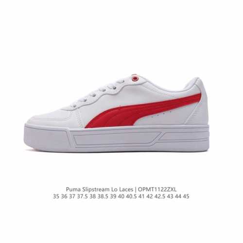 彪马 Puma 彪马跑步鞋 历久弥新的复古感，Puma Slipstream Laces 低帮耐磨新款 厚底增高皮面运动休闲鞋。全新款 Slipstream L