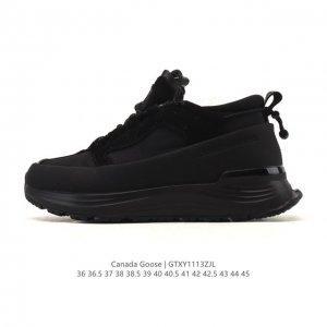 公司级 Canada Goose加拿大大鹅家同款Glaciertrail户外休闲运动鞋 后跟抽拉式松紧绳带 徒步鞋时尚低帮男女鞋 厚底增高老爹跑步鞋。 尺码：3