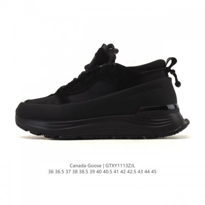 公司级 Canada Goose加拿大大鹅家同款Glaciertrail户外休闲运动鞋 后跟抽拉式松紧绳带 徒步鞋时尚低帮男女鞋 厚底增高老爹跑步鞋。 尺码：3