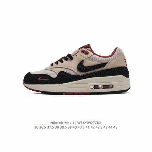 公司级 耐克 Nike Air Max 1 男女子气垫运动鞋 从法国建筑中汲取设计灵感，兼具运动风范和时尚格调，是此系列起初搭载 Air 的鞋款。疾速外观、经典