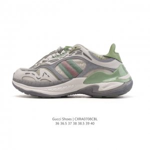 公司级 Gucci 古驰 高奢百搭休闲女士运动鞋 明星同款缓震慢跑鞋 小红书爆款厚底增高老爹鞋 鞋面走线工整 清晰质感 高端时尚 简约大气 防滑舒适。 类型：女