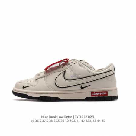 耐克 Nike Dunk Low Retro 运动鞋复古板鞋 。作为 80 年代经典篮球鞋款，起初专为硬木球场打造，后来成为席卷街头的时尚标杆，现以经典细节和复 - 点击图像关闭