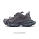 公司级 巴黎世家 Balenciaga 3Xl Sneakers 巴黎世家 十代网布系带低帮走秀复古老爹运动鞋 透气网面材料和聚氨酯 磨损效果 鞋头边缘和后帮
