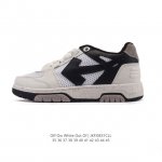 公司级 独家实拍Off-White Out Of Office 低帮系带时尚板鞋 厚底增高小白鞋 街头运动元素 双色设计 标志性Arrows图案标志性Zipti