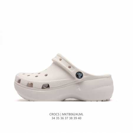 Crocs 沙滩洞洞鞋 女休闲厚底增高凉拖鞋 卡骆驰杨幂同款 厚底增高凸显大长腿沙滩鞋 选择尺码时 建议选大一码 脚感更舒适 这款不带鞋盒 类型：女鞋 尺码：3 - 点击图像关闭