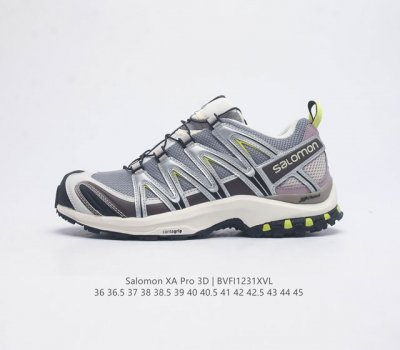 Salomon Xa Pro 3D Adv 萨洛蒙户外越野跑鞋 鞋面采用sensifit贴合技术 全方位贴合包裹脚型 鞋跟部鞋底牵引设计 提供强大的抓地性能 更