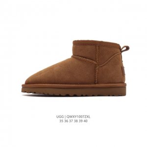 Ugg 中帮靴子 雪地靴 俏皮可爱的百变造型， 美国轻奢品牌ugg 平底系列冬季羊毛一体雪地休闲保暖毛毛家居包头棉鞋。官方同步包装 检验标 材料采用原厂防污防水