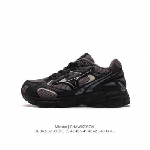 真标 Mizuno 美津浓 复古时尚休闲舒适减震运动跑步鞋 美津浓WAVE机械缓震，可以说是机械缓震跑鞋科技的翘楚。有着非凡的适应性，有着充分而持久的缓震能力和