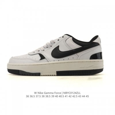 耐克 Nike Gamma Force 防滑减震耐磨低帮复古运动鞋休闲板鞋，Nike Gamma Force 运动鞋采用分层设计，混搭天然皮革和合成材质，焕新经