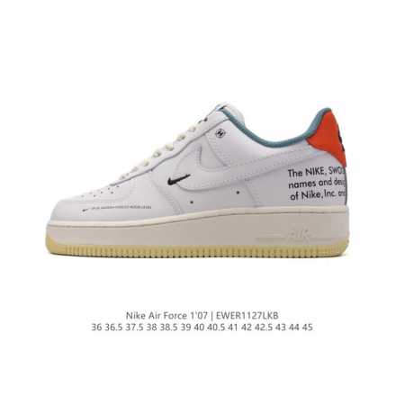 耐克 Nike Air Force 1 '07 Low 空军一号含气垫 小白鞋 低帮百搭厚底增高休闲运动板鞋。柔软、弹性十足的缓震性能和出色的中底设计，横跨复古 - 点击图像关闭