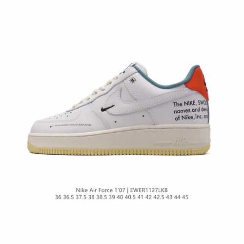 耐克 Nike Air Force 1 '07 Low 空军一号含气垫 小白鞋 低帮百搭厚底增高休闲运动板鞋。柔软、弹性十足的缓震性能和出色的中底设计，横跨复古