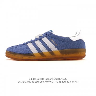 公司级 阿迪达斯 Adidas Originals Gazelle Indoor复古三叶草防滑透明橡胶板鞋经典运动鞋。这款经典鞋,忠于原版设计,缀撞色三条纹和鞋