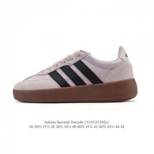 阿迪达斯 Adidas Barreda 考拉派对 复古休闲 清新 舒适百搭 德训鞋 T字头 防滑耐磨 低帮 板鞋 男女款运动鞋。鞋头加宽设计提升了穿着舒适度，长