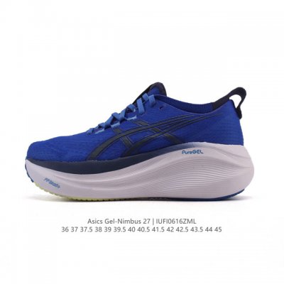 公司级 Asics亚瑟士升级Gel-Nimbus 27男女款跑鞋透气缓震回弹跑鞋N27跑步鞋该鞋款专为提高跑者舒适度和运动表现而设计，搭载了新型鞋面材料和更强的