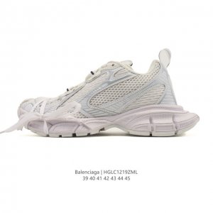 公司级 巴黎世家 Balenciaga 3Xl Sneakers 巴黎世家 十代网布系带低帮走秀复古老爹运动鞋 解构绑带 透气网纱 网面 材料和聚氨酯 磨损效果