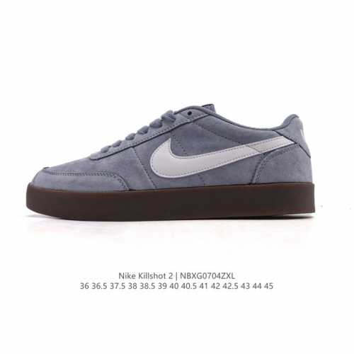 耐克板鞋 生胶米白 复古板鞋J.Crew X Nike 联名 Killshot Ii Leather 男女休闲复古运动鞋。采用米白色皮革制作鞋身，大号Swoos
