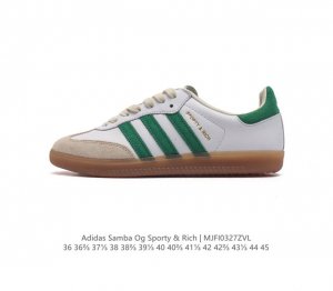 阿迪达斯 Sporty & Rich X Adidas Originals Samba Og 桑巴舞系列绅士德训足球百搭皮革板鞋 类型 男女鞋 货号 Hq607