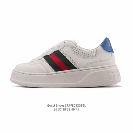 帝王版 Gucci 古驰 百搭休闲运动板鞋。明星同款 小红书爆款老花 小白鞋 厚底增高女士运动鞋 皮革透气孔鞋面 真标 2025新色，经典高奢品牌Gucci古驰 - 点击图像关闭
