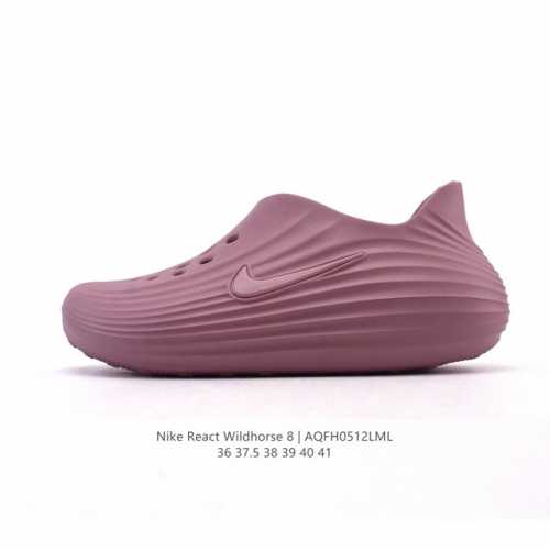 新品 耐克 Nike Reactx Rejuven8 沙滩鞋 柔软回弹耐磨透气凉拖鞋 25夏季新款轻便透气洞洞鞋外穿休闲运动鞋 Hv5060-002 采用质感柔