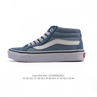 万斯Vans范斯 经典系列 Sk8-Mid 中帮帆布拼接鞋 休闲运动硫化板鞋 情侣鞋时尚复古男女鞋。 类型：男女鞋 码数：35-44含硫化 编码：Gtkw062