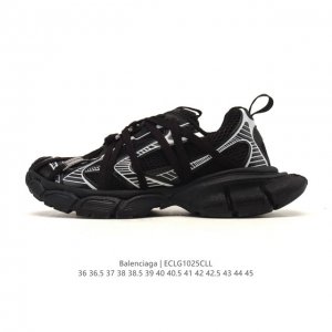 公司级 巴黎世家 Balenciaga 3Xl Sneakers 巴黎世家 十代网布系带低帮走秀复古老爹运动鞋 解构绑带 透气网纱 网面 材料和聚氨酯 磨损效果