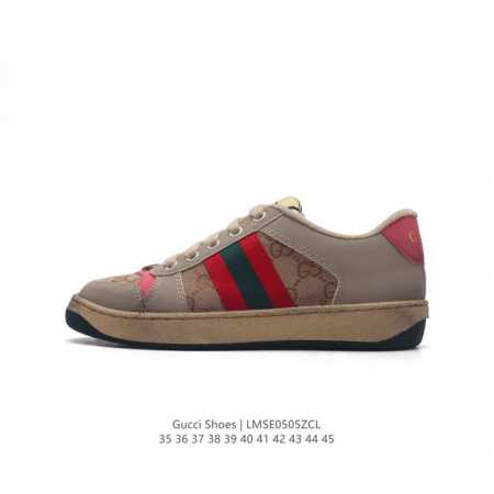 古驰 Gucci Screener系列做旧脏脏鞋时尚厚底增高复古板鞋潮运动鞋，复古学院风款式与融入怀旧运动服风格的面料风靡数十年，不同风格演绎出的协奏之曲为20 - 点击图像关闭