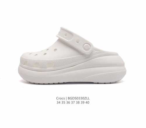 Crocs 沙滩洞洞鞋 女休闲厚底增高凉拖鞋 卡骆驰杨幂同款 厚底增高凸显大长腿沙滩鞋 选择尺码时 建议选大一码 脚感更舒适 这款没有鞋盒 类型 女鞋 尺码 3
