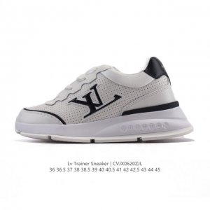 新品公司级 Lv Classic运动鞋 Lv 路易威登Louis Vuitton路易威登Lv男女鞋Classic运动鞋2025款小牛皮字母休闲鞋白色1Ahstf