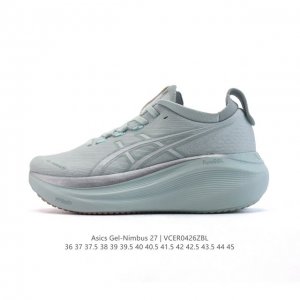 公司级 Asics亚瑟士升级Gel-Nimbus 27男女款跑鞋透气缓震回弹跑鞋N27跑步鞋该鞋款专为提高跑者舒适度和运动表现而设计，搭载了新型鞋面材料和更强的