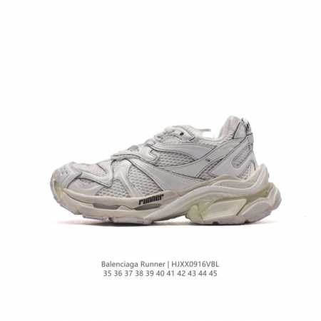 独家实拍 Ok扫描版本 新 款balenciaga 巴黎世家-Runner 2.0运动老爹鞋，通过溢胶、做旧、缝线等细节，展示了设计师 Demna 的运动鞋风格 - 点击图像关闭