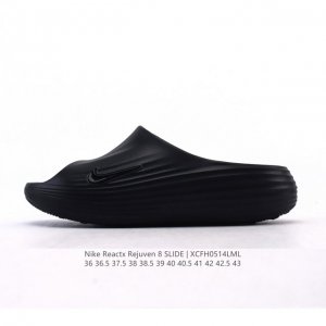 新品 耐克 Nike Reactx Rejuven8 Slide 沙滩拖鞋 露趾拖鞋 一体成型 一脚蹬 厚底增高休闲柔软回弹耐磨踩屎感透气凉拖鞋 25夏季新款轻